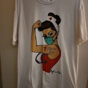 Port and Company White Nursing T-Shirt